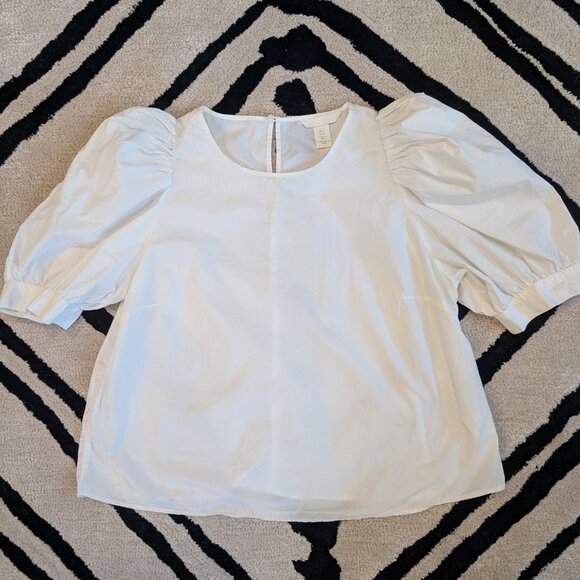 H&M 100% Cotton Size M puff sleeves girlhoodcore boho cottagecore - Picture 2 of 6